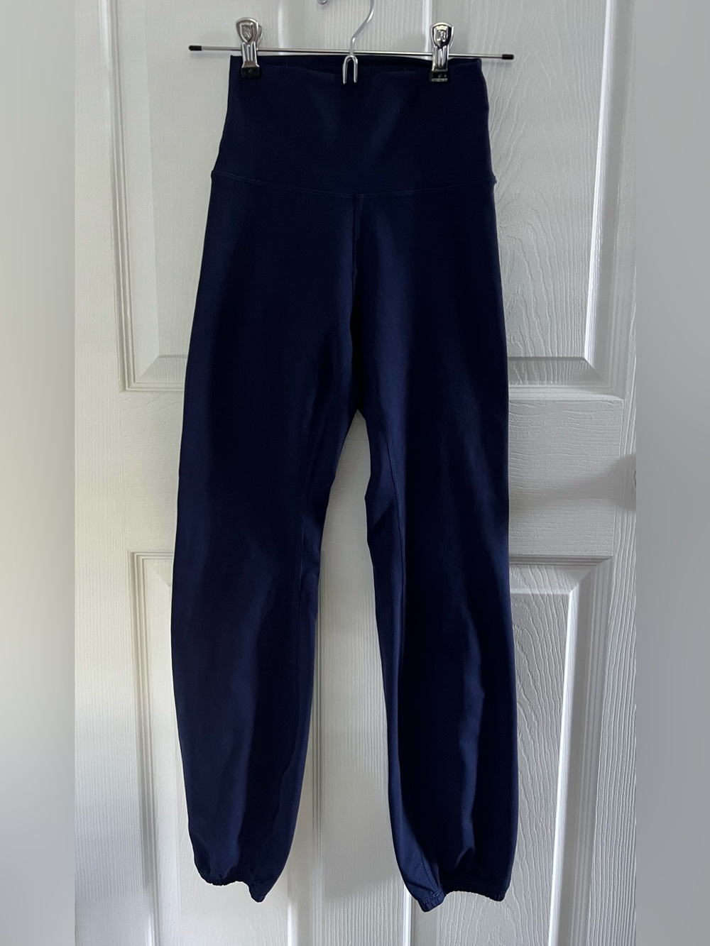 aerie Navy High-Waist Active Leggings with Gathered Ankles